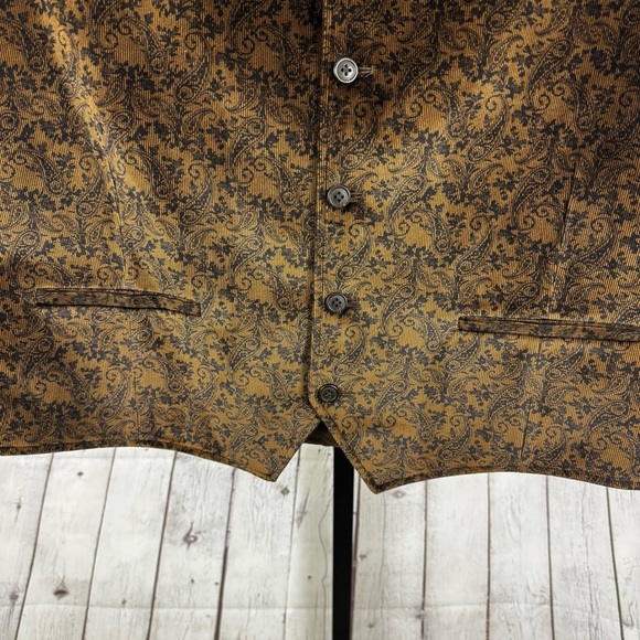 English Laundry Brown Paisley Floral Print Vest Size XL - Picture 5 of 8
